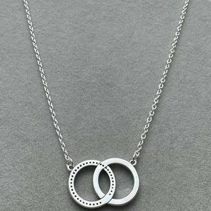 Collar Doble Círculo Brillante 50 cm (Ajustable A 47.5 y 45 cm)