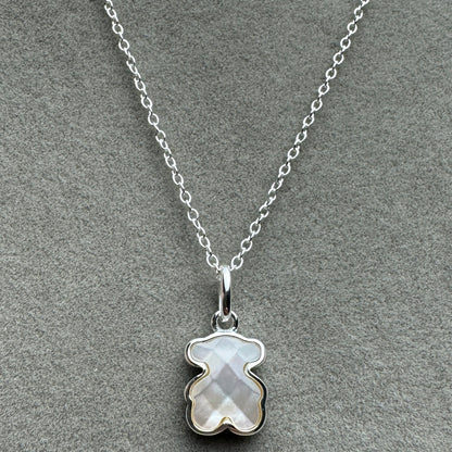 Collar Tous Oso Blanco Nácar 45 cm (Ajustable A 40 cm)