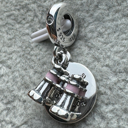 Charm Colgante Doble Binoculares