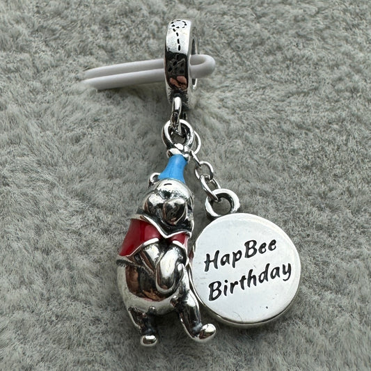 Charm Colgante Doble Winnieh Pooh Feliz Cumpleaños