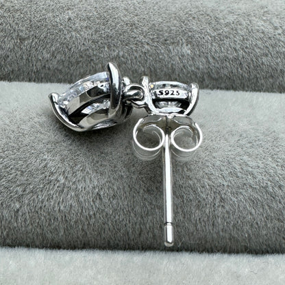 Aretes Corazones Colgantes Brillantes