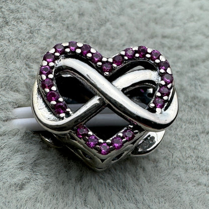 Charm Corazón Rojo Infinito Brillante