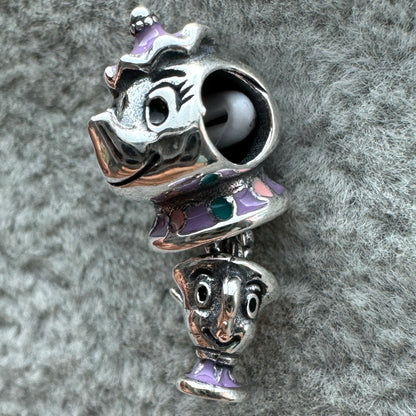 Charm Colgante Señora Potts Y Chip La Princesa Bella Y La Bestia Disney