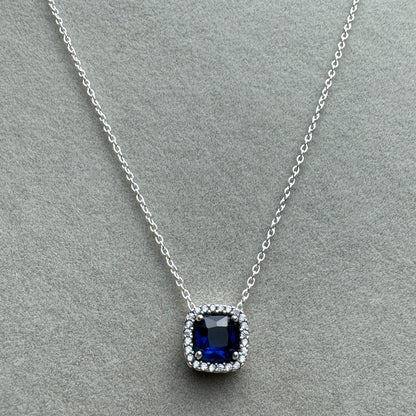 Collar Halo Azul Cuadrado Brillante 48 cm (Ajustable A 44 Y 41 cm)