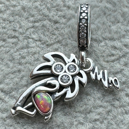 Charm Colgante Doble Palmera Y Flamenco Miami