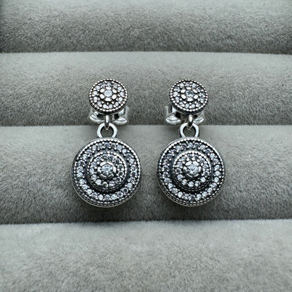 Aretes Brillantes Colgantes Circulo