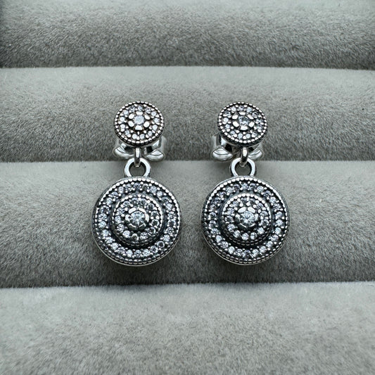 Aretes Brillantes Colgantes Circulo