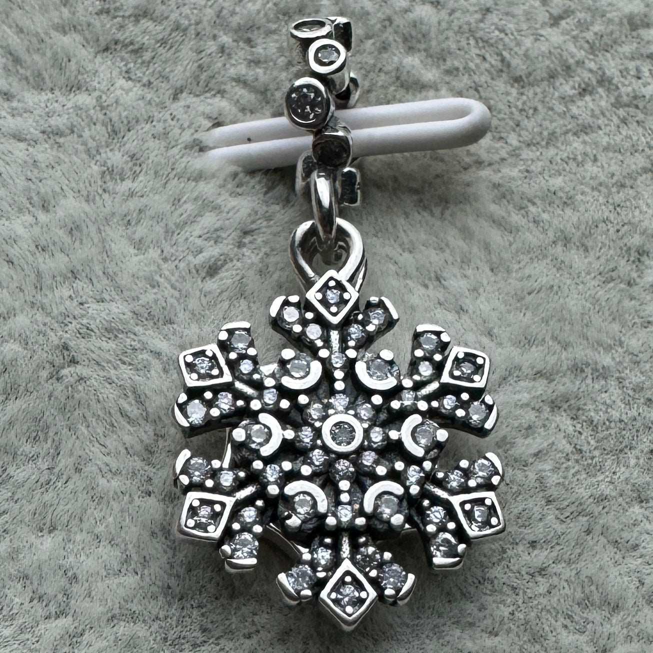 Charm Colgante Doble Copo De Nieve Brillante