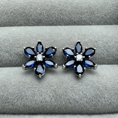 Aretes Flor Azul