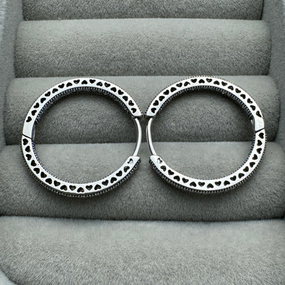 Aretes Corazones Lateral Brillantes