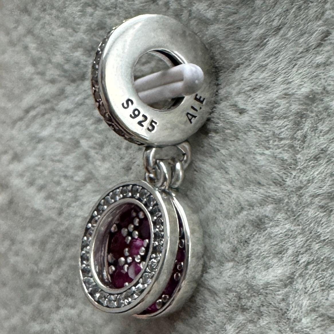 Charm Colgante Doble Disco Rojo Reluciente