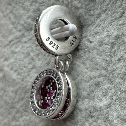 Charm Colgante Doble Disco Rojo Reluciente