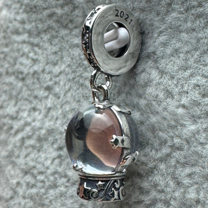 Charm Colgante Copo De Nieve Brillante De Cristal De Murano