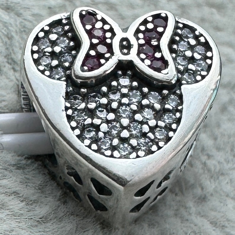 Charm Corazón Mickey Y Minnie Brillante Disney