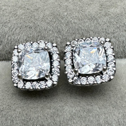 Aretes Halo Cuadrado