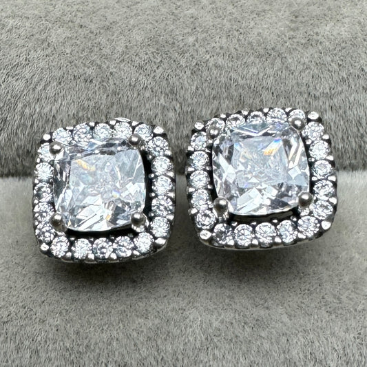 Aretes Halo Cuadrado