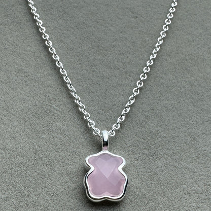 Collar Tous Oso Rosa Cuarzo Rosa 45 cm (Ajustable A 40 cm)