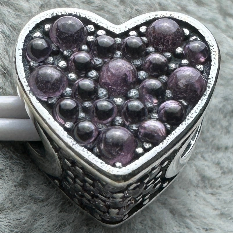 Charm Corazón Pavé Rosa