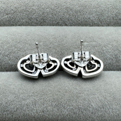 Aretes Corazón Rojo Y Transparente Brillante