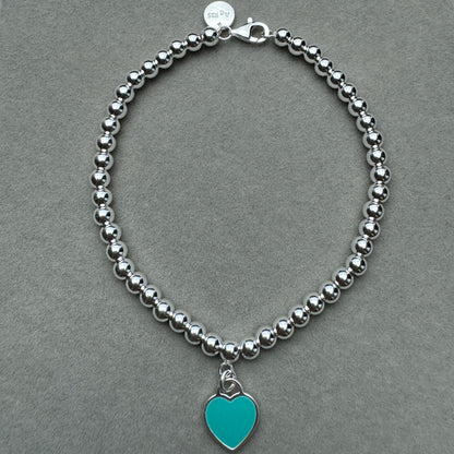 Brazalete Bolitas Corazón Azul Tiff