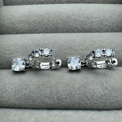 Aretes Brillantes Pavé Cuadrado