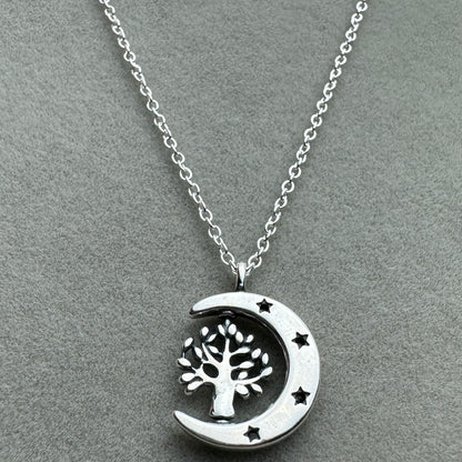 Collar Árbol De La Vida Giratorio Y Luna 50 cm (Ajustable A 45 Y 40 cm)